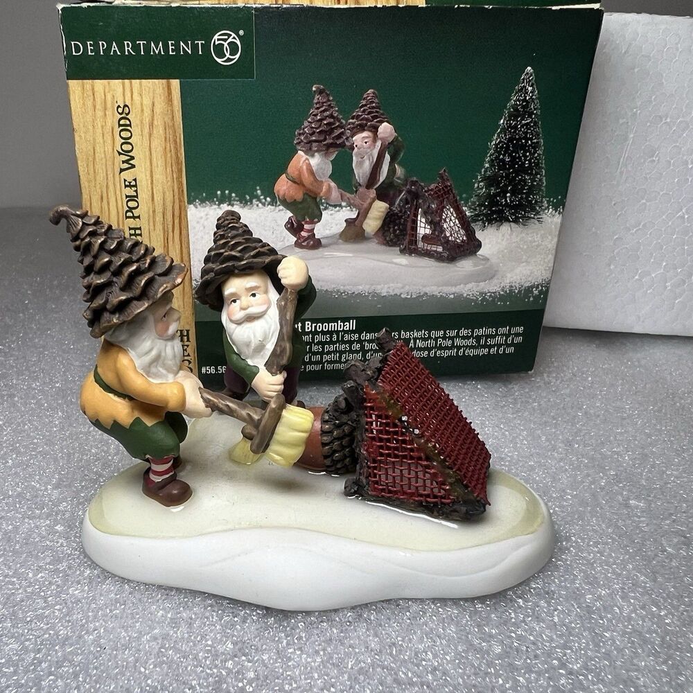 Department 56 Nuts About Broomball North Pole Woods #56.56926 Village Accessory
